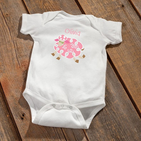 Personalized Baby Onesie - Sheep Design - PersonalizationPop Test Store