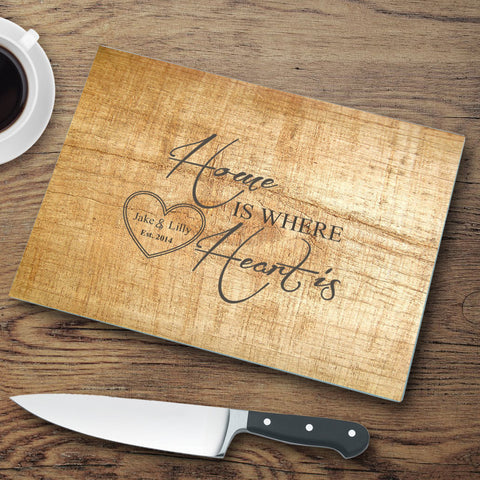 Personalized Glass Cutting Boards - Wood Background - PersonalizationPop Test Store