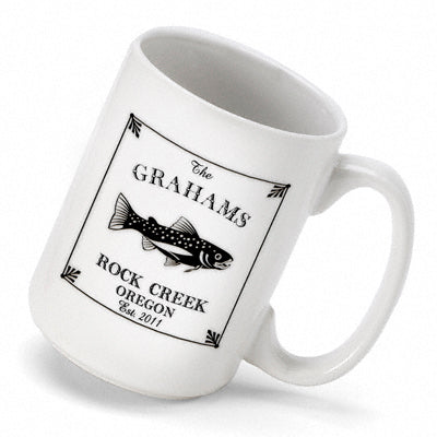 Cabin Series Coffee Mug - Trout - PersonalizationPop Test Store