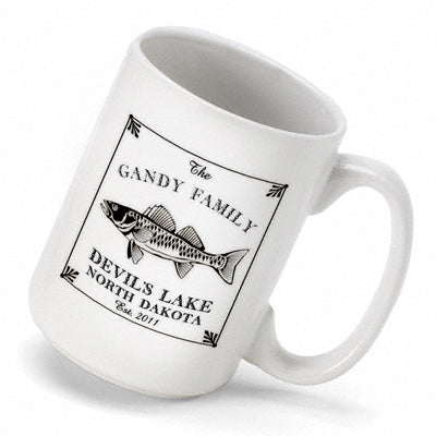 Cabin Series Coffee Mug - Wall Eye - PersonalizationPop Test Store