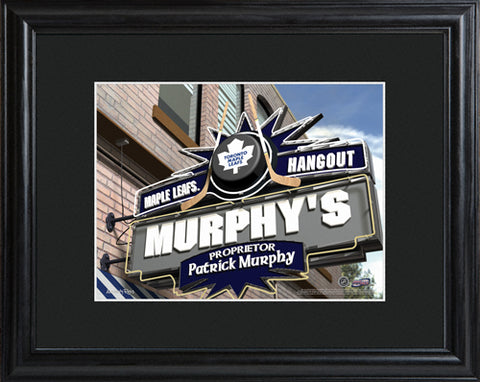 NHL Pub Print in Wood Frame - Maple Leafs