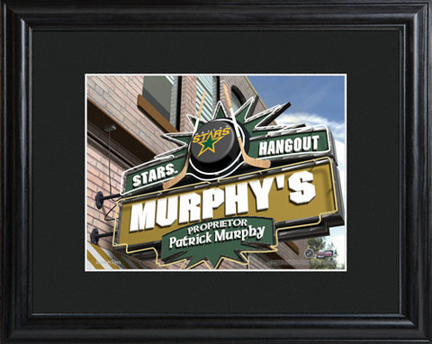 NHL Pub Print in Wood Frame - Stars