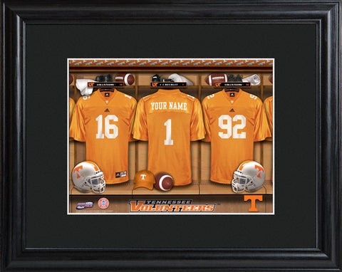 College Locker Room Print in Wood Frame - Tennessee