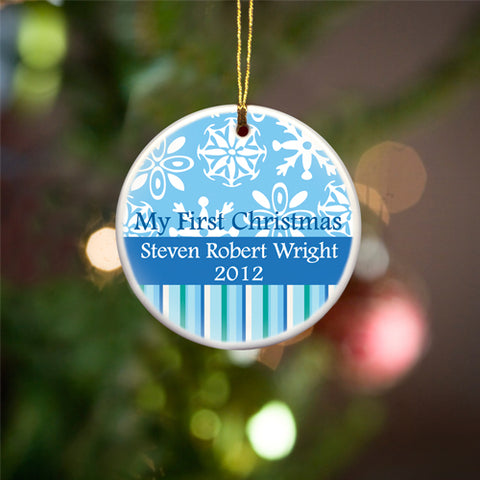 My First Christmas Ceramic Ornament - Blue