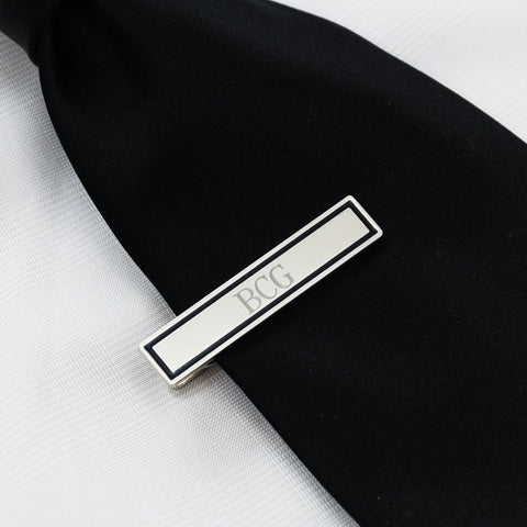 Black Border Designer Tie Clip - PersonalizationPop Test Store