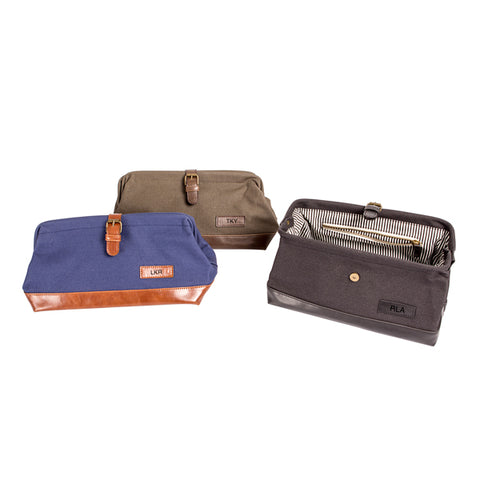 Personalized Men's Black Travel Dopp Kit - PersonalizationPop Test Store