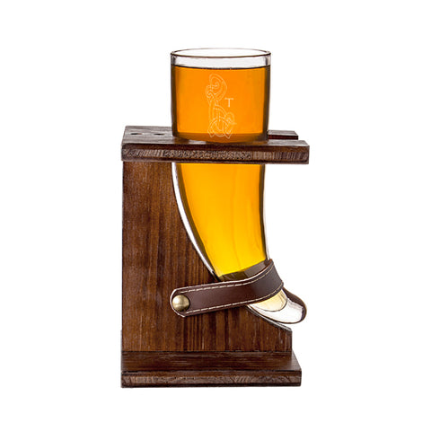 Personalized 16 oz. Viking Knot Rustic Beer Horn