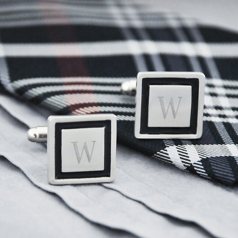 Black Border Designer Cuff Links