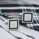 Black Border Designer Cuff Links - PersonalizationPop Test Store