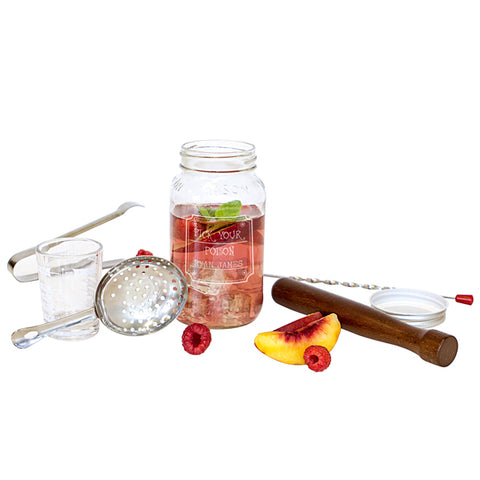 Personalized "Pick Your Poison" Mason Jar Mixology Set
