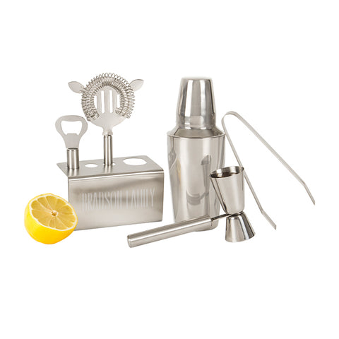 Personalized Stainless Steel Mixology Set with Cocktail Shaker