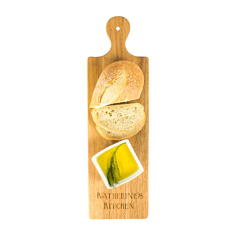 Personalized Acacia Bread Serving Board with Ceramic Dish - PersonalizationPop Test Store