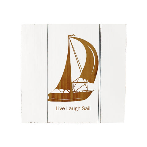 Personalized White Rustic Sailboat Wooden Wall Art