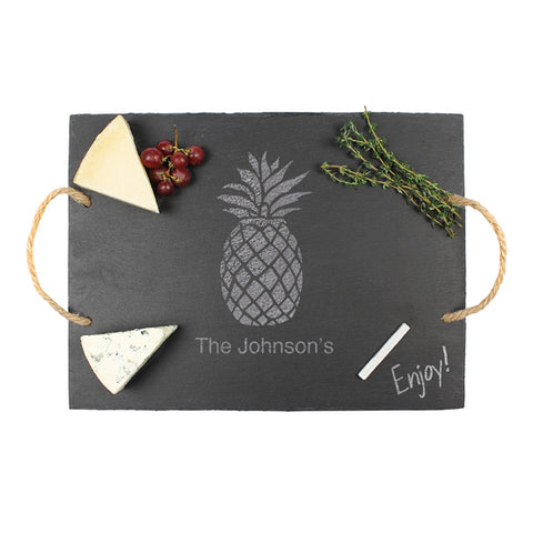 Personalized Pineapple Slate Serving Board