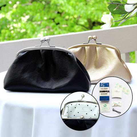 Black w/ Silver Framing & Accessories Clutch - PersonalizationPop Test Store
