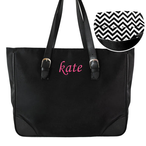 Personalized Chevron Buckle Tote Bag - PersonalizationPop Test Store