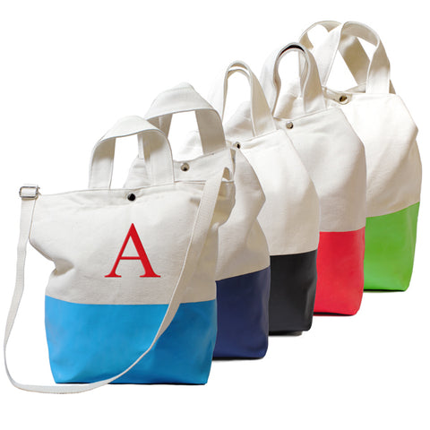 Aqua Color Dipped Canvas Tote - PersonalizationPop Test Store