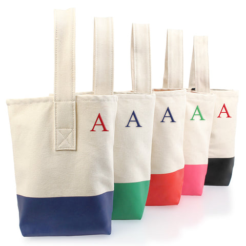 Soft Navy Color Dipped Wine Tote
