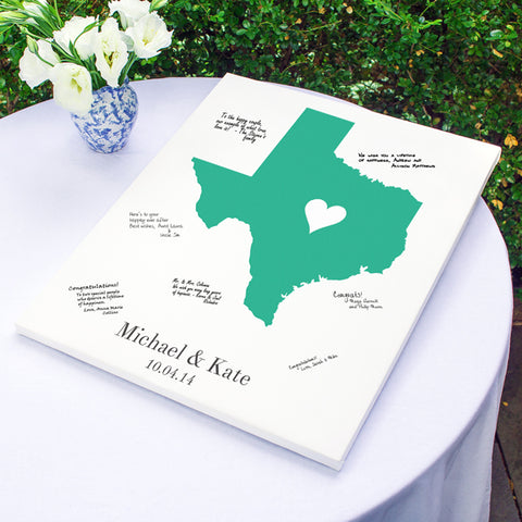 Personalized Home State Gallery Wrapped Canvas Guest Book - PersonalizationPop Test Store