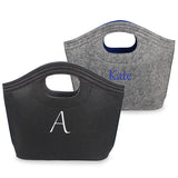 Grey w/ Blue Felt Carry All Tote