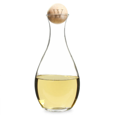 Small Personalized Wine Decanter with Birch Wood Stopper - PersonalizationPop Test Store