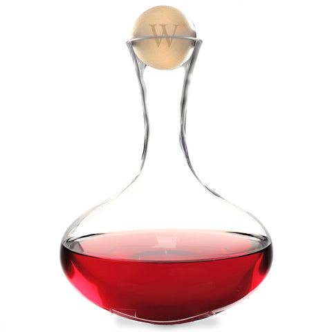 Large Personalized Wine Decanter with Birch Wood Stopper - PersonalizationPop Test Store