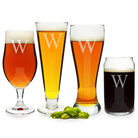 Personalized Specialty Beer Glasses (Set of 4)