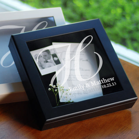 White Wedding Wishes Keepsake Shadow Box