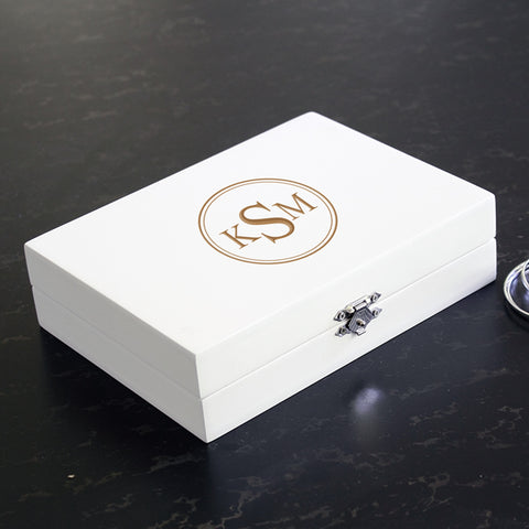 White Personalized Wooden Jewelry Box