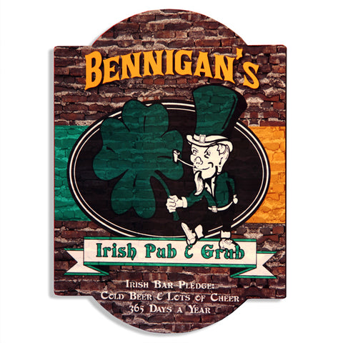 Personalized Irish Pub & Grub Bar Sign - PersonalizationPop Test Store