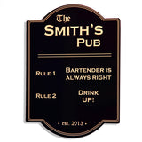 Pub Rules Bar Sign
