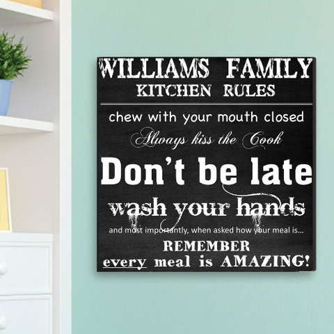 Family Kitchen Rules Canvas Print