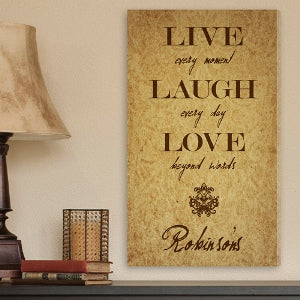 Live Every Moment Canvas Print