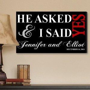 Black I Said Yes Canvas Print - PersonalizationPop Test Store