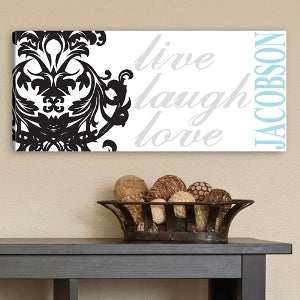 Live, Laugh, Love Filigree Canvas Print
