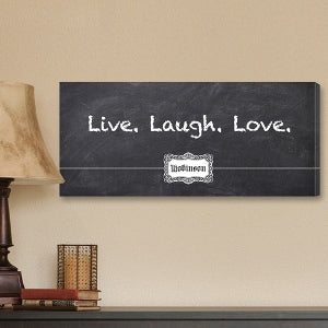 Live, Laugh, Love Chalkboard Canvas Print