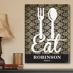 Bistro Sign Canvas Print - PersonalizationPop Test Store