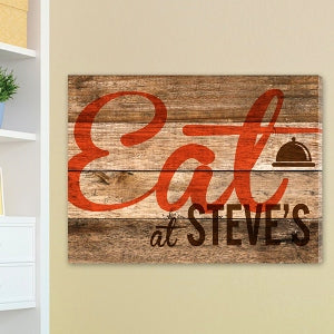 Wood Restaurant Sign Canvas Print