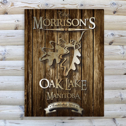 Rustic Wood Cabin Canvas Print - Oak Leaf