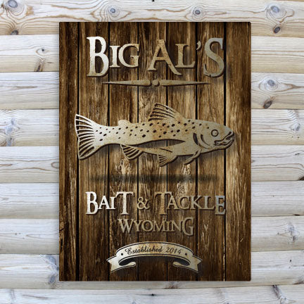 Rustic Wood Cabin Canvas Print - Trout