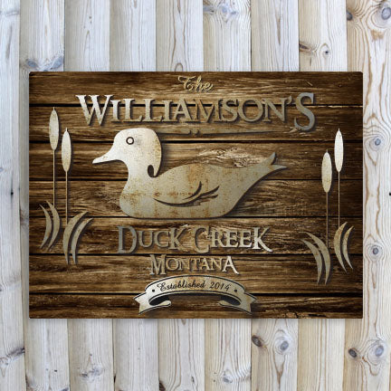 Rustic Wood Cabin Canvas Print - Wood Duck