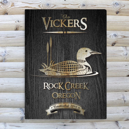 Black Wood-Grain Cabin Canvas Print - Loon - PersonalizationPop Test Store