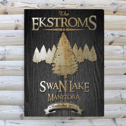 Black Wood-Grain Cabin Canvas Print - Spruce - PersonalizationPop Test Store