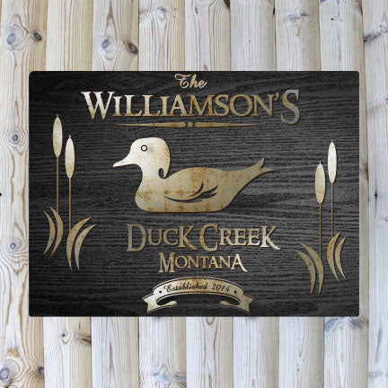 Black Wood-Grain Cabin Canvas Print - Wood Duck - PersonalizationPop Test Store