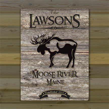 Weathered Wood Cabin Canvas Print - Moose