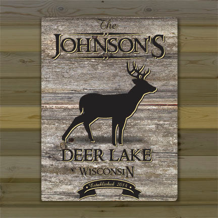 Weathered Wood Cabin Canvas Print - Stag