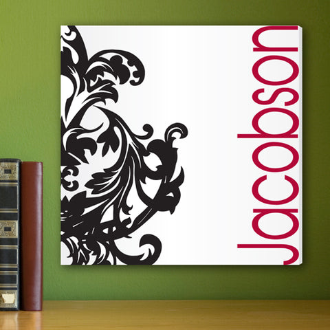 Fleur De Lis Blk/Red Canvas Print