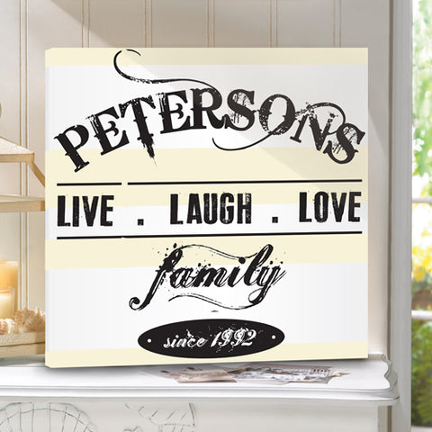 Live.Laugh.Love Canvas Print in Creamy White