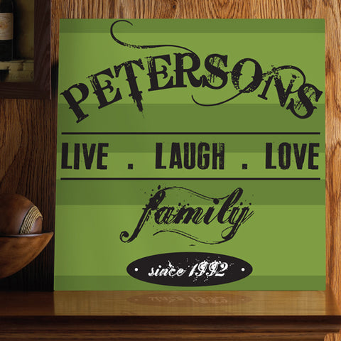 Live.Laugh.Love Canvas Print in Grassy Green