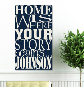 18"x24" Canvas - Where Our Story Begins - Lake House Rules - PersonalizationPop Test Store
